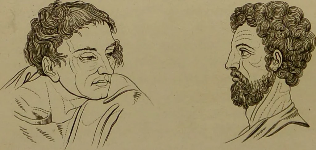 An illustration from Essays on physiognomy : designed to promote the knowledge and the love of mankind ... To which are added , one hundred physiognomonical rules, ... and memoirs of the life of the author / written by John Caspar Lavater., 1797, leaf 710