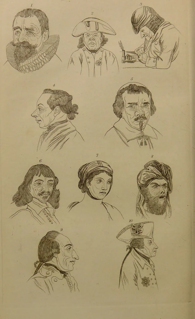 An illustration from Essays on physiognomy : designed to promote the knowledge and the love of mankind ... To which are added , one hundred physiognomonical rules, ... and memoirs of the life of the author / written by John Caspar Lavater., 1797, leaf 732
