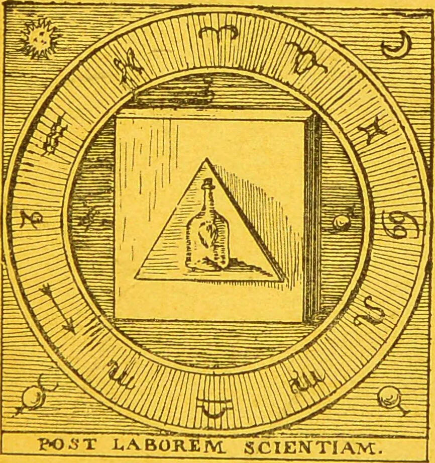 An illustration from Histoire de l'alchimie, XIVme siècle : Nicolas Flamel, sa vie, ses fondations, ses oeuvres, suivi de la réimpression du Livre des figures hiéroglyphiques et de la lettre de Dom Pernety à l'Abbé Villain / [Albert Poisson]., 1893, leaf 13