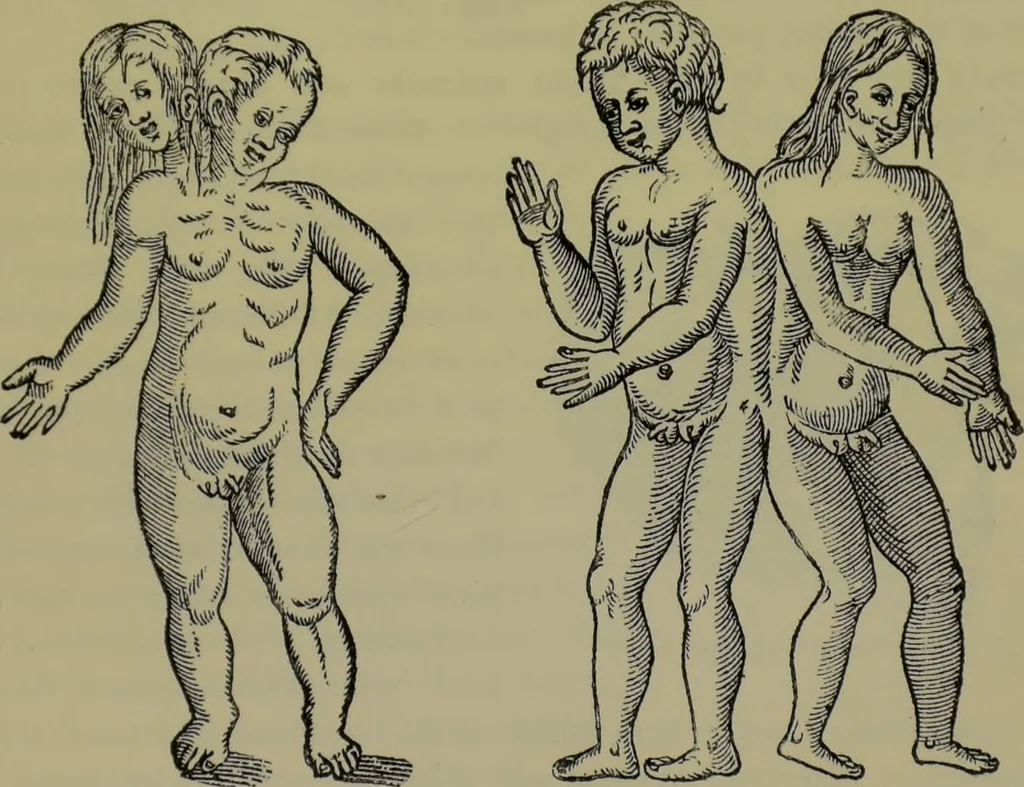 An illustration from Anomalies and curiosities of medicine : being an encyclopedic collection of rare and extraordinary cases, and of the most striking instances of abnormality in all branches of medicine and surgery, derived from an exhaustive research of medical literature from its origin to the present day / abstracted, classified, annotated, and indexed, by George M. Gould and Walter L. Pyle ; with 295 illustrations in the text, and 12 half-tone and colored plates., 1897, leaf 171