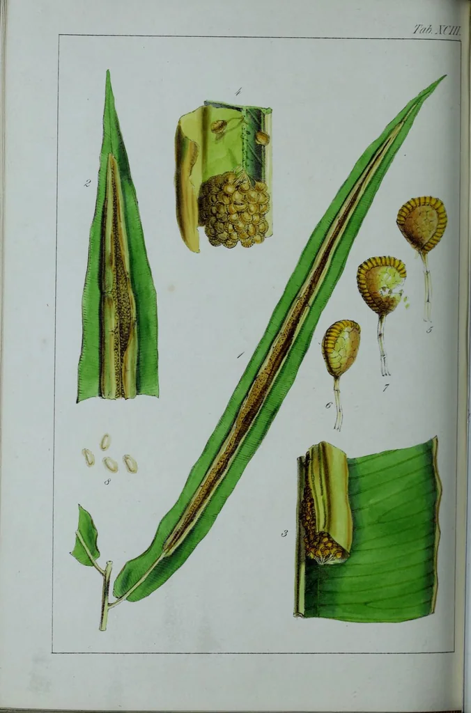 An illustration from Genera filicum, or, Illustrations of the ferns, and other allied genera / from the original coloured drawings of Francis Bauer ; with additions and descriptive letterpress, by Sir William Jackson Hooker., 1842, leaf 563