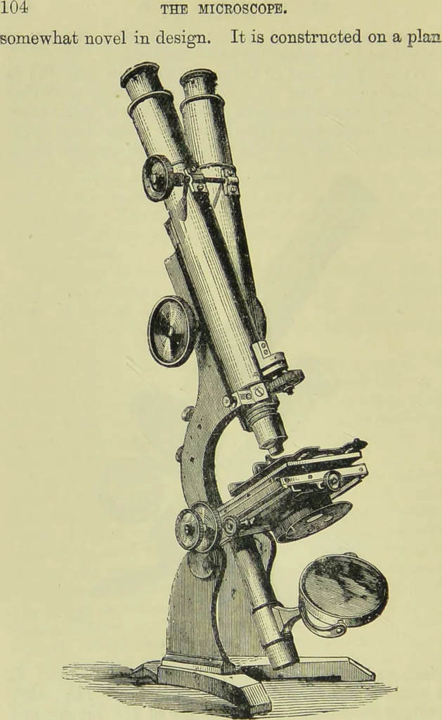 An illustration from The microscope : its history, construction, and application, being a familiar introduction to the use of the instrument, and the study of microscopical science / by Jabez Hogg ; with upwards of five hundred engravings, and coloured illustrations by Tuffen West., 1890, leaf 132