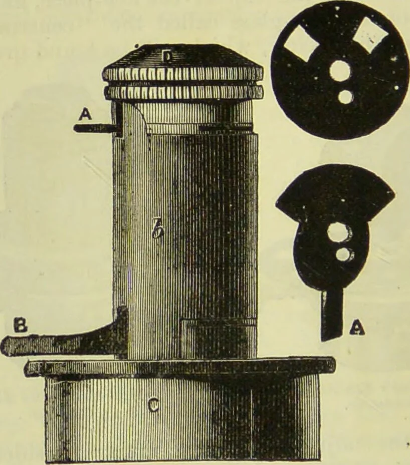 An illustration from The microscope : its history, construction, and application, being a familiar introduction to the use of the instrument, and the study of microscopical science / by Jabez Hogg ; with upwards of five hundred engravings, and coloured illustrations by Tuffen West., 1890, leaf 208