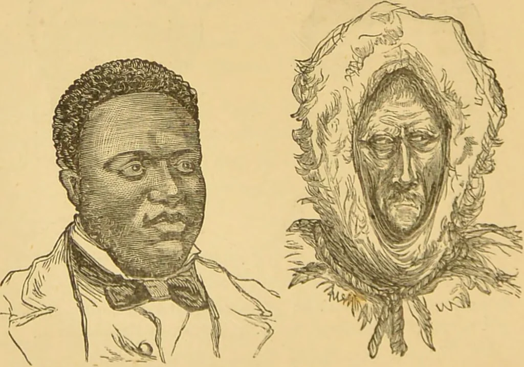 An illustration from Nature's revelations of character, or, The mental, moral and volitive dispositions of mankind, as manifested in the human form and countenance / by Joseph Simms., 1873, leaf 158