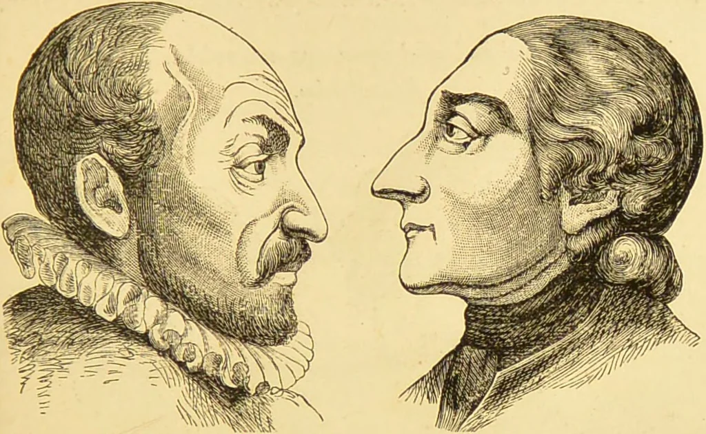 An illustration from Nature's revelations of character, or, The mental, moral and volitive dispositions of mankind, as manifested in the human form and countenance / by Joseph Simms., 1873, leaf 227