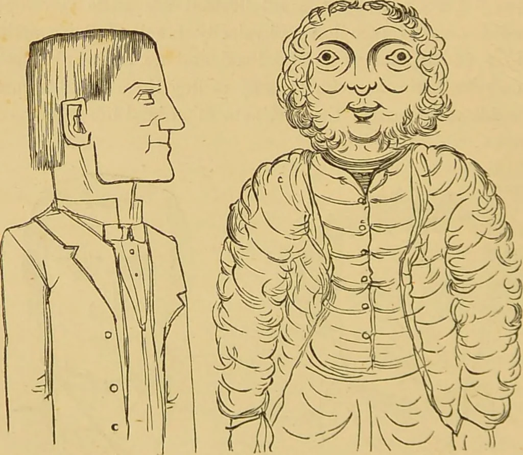 An illustration from Nature's revelations of character, or, The mental, moral and volitive dispositions of mankind, as manifested in the human form and countenance / by Joseph Simms., 1873, leaf 388