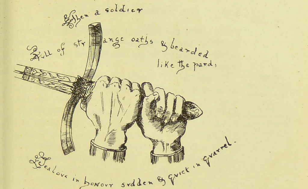 An illustration from The science of the hand, or, The art of recognising the tendencies of the human mind by the observation of the formations of the hands = la science de la main / translated from the French of C.S. D'Arpentigny and edited ... by Ed. Heron-Allen ; with original plates and explanatory diagrams by Rosamund Brunel Horsley., 1886, leaf 339