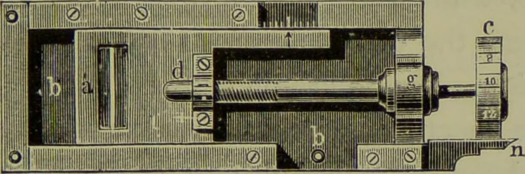 An illustration from Spectrum analysis in its application to terrestrial substances, and the physical constitution of the heavenly bodies / familiarly explained by H. Schellen ; translated from the second enlarged and revised German edition by Jane and Caroline Lassell ; edited with notes by William Huggins ; with numerous woodcuts and coloured plates, and Ångström's and Kirchhoff's maps., 1872, leaf 153