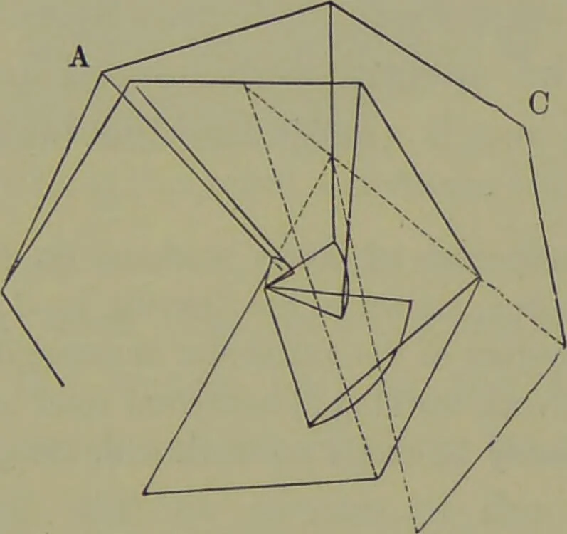 An illustration from Spectrum analysis in its application to terrestrial substances, and the physical constitution of the heavenly bodies / familiarly explained by H. Schellen ; translated from the second enlarged and revised German edition by Jane and Caroline Lassell ; edited with notes by William Huggins ; with numerous woodcuts and coloured plates, and Ångström's and Kirchhoff's maps., 1872, leaf 167