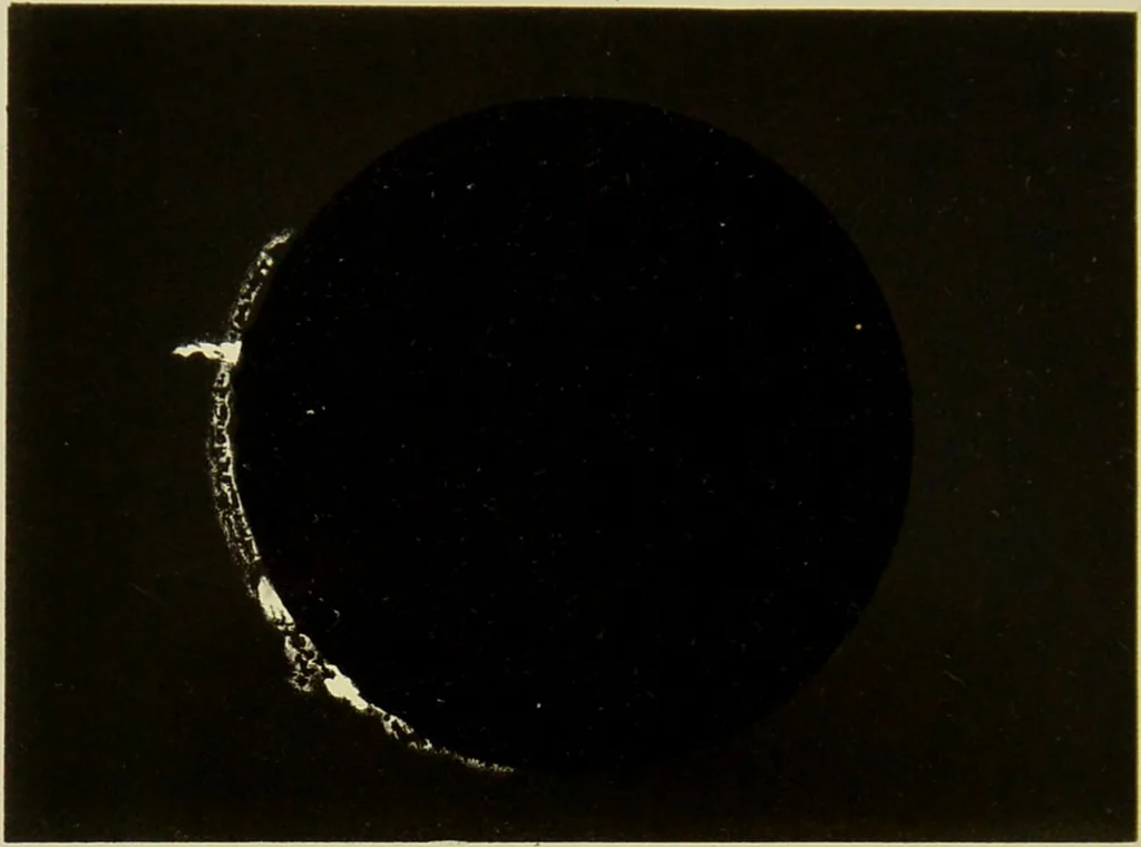 An illustration from Spectrum analysis in its application to terrestrial substances, and the physical constitution of the heavenly bodies / familiarly explained by H. Schellen ; translated from the second enlarged and revised German edition by Jane and Caroline Lassell ; edited with notes by William Huggins ; with numerous woodcuts and coloured plates, and Ångström's and Kirchhoff's maps., 1872, leaf 372