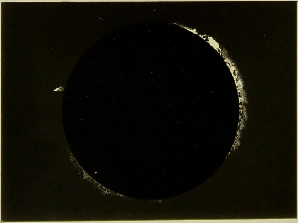 An illustration from Spectrum analysis in its application to terrestrial substances, and the physical constitution of the heavenly bodies / familiarly explained by H. Schellen ; translated from the second enlarged and revised German edition by Jane and Caroline Lassell ; edited with notes by William Huggins ; with numerous woodcuts and coloured plates, and Ångström's and Kirchhoff's maps., 1872, leaf 372