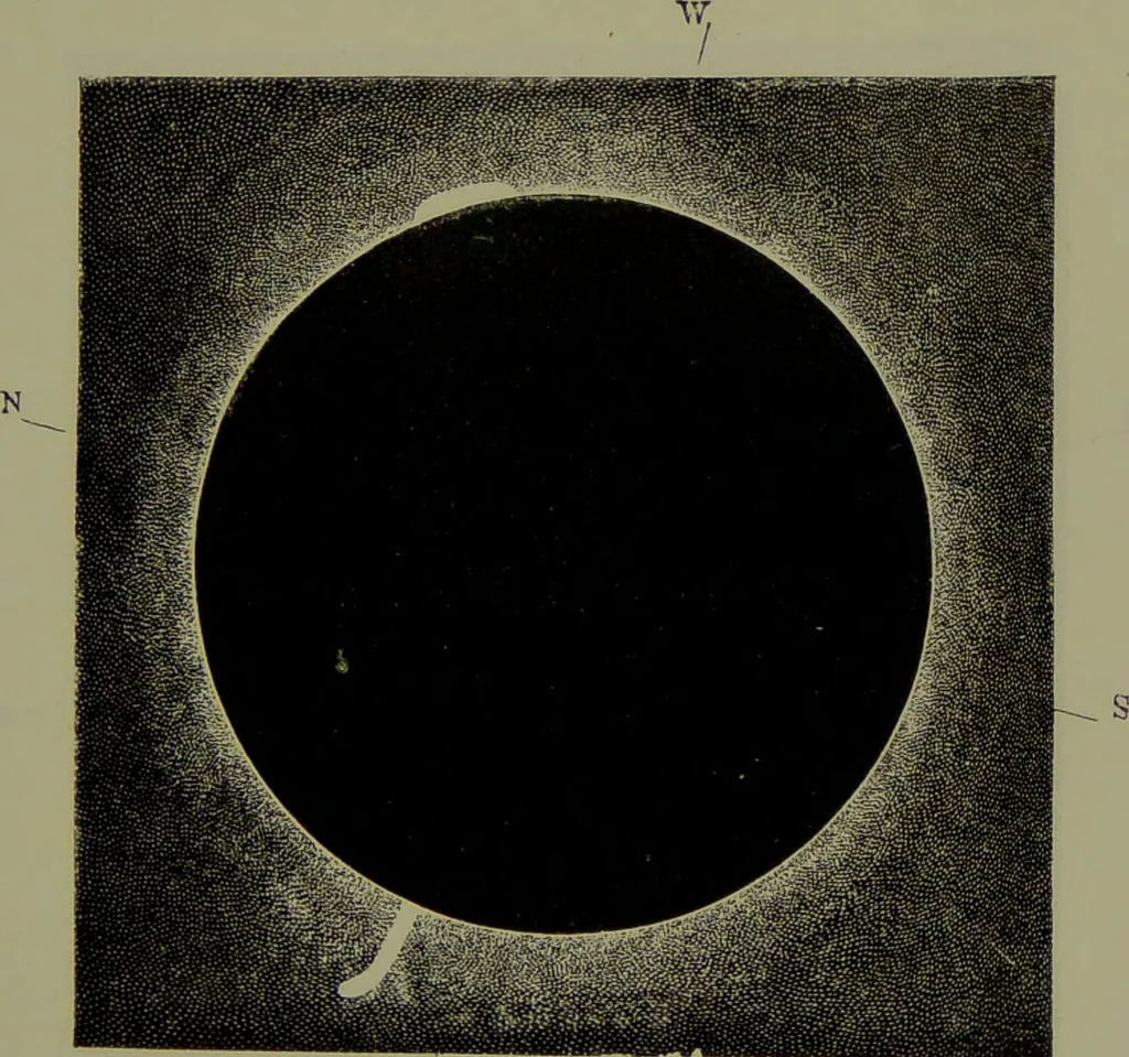 An illustration from Spectrum analysis in its application to terrestrial substances, and the physical constitution of the heavenly bodies / familiarly explained by H. Schellen ; translated from the second enlarged and revised German edition by Jane and Caroline Lassell ; edited with notes by William Huggins ; with numerous woodcuts and coloured plates, and Ångström's and Kirchhoff's maps., 1872, leaf 381