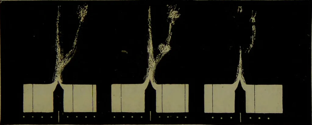 An illustration from Spectrum analysis in its application to terrestrial substances, and the physical constitution of the heavenly bodies / familiarly explained by H. Schellen ; translated from the second enlarged and revised German edition by Jane and Caroline Lassell ; edited with notes by William Huggins ; with numerous woodcuts and coloured plates, and Ångström's and Kirchhoff's maps., 1872, leaf 527
