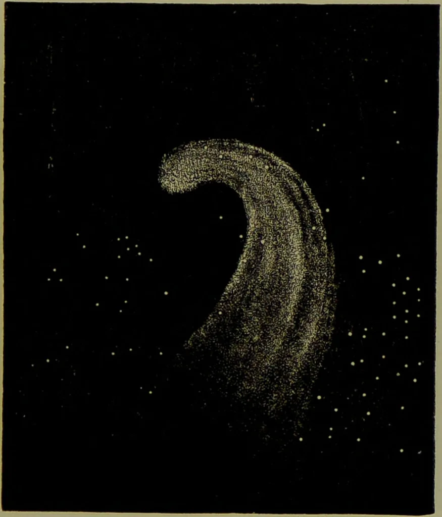 An illustration from Spectrum analysis in its application to terrestrial substances, and the physical constitution of the heavenly bodies / familiarly explained by H. Schellen ; translated from the second enlarged and revised German edition by Jane and Caroline Lassell ; edited with notes by William Huggins ; with numerous woodcuts and coloured plates, and Ångström's and Kirchhoff's maps., 1872, leaf 609
