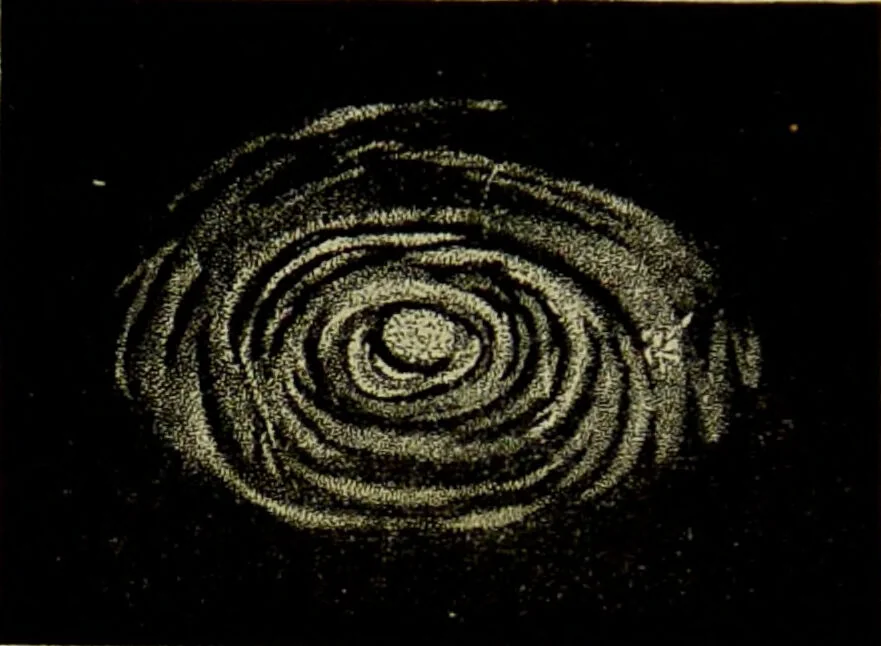 An illustration from Spectrum analysis in its application to terrestrial substances, and the physical constitution of the heavenly bodies / familiarly explained by H. Schellen ; translated from the second enlarged and revised German edition by Jane and Caroline Lassell ; edited with notes by William Huggins ; with numerous woodcuts and coloured plates, and Ångström's and Kirchhoff's maps., 1872, leaf 612
