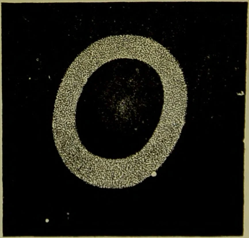 An illustration from Spectrum analysis in its application to terrestrial substances, and the physical constitution of the heavenly bodies / familiarly explained by H. Schellen ; translated from the second enlarged and revised German edition by Jane and Caroline Lassell ; edited with notes by William Huggins ; with numerous woodcuts and coloured plates, and Ångström's and Kirchhoff's maps., 1872, leaf 612