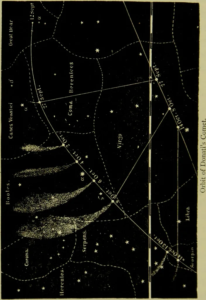 An illustration from Spectrum analysis in its application to terrestrial substances, and the physical constitution of the heavenly bodies / familiarly explained by H. Schellen ; translated from the second enlarged and revised German edition by Jane and Caroline Lassell ; edited with notes by William Huggins ; with numerous woodcuts and coloured plates, and Ångström's and Kirchhoff's maps., 1872, leaf 636