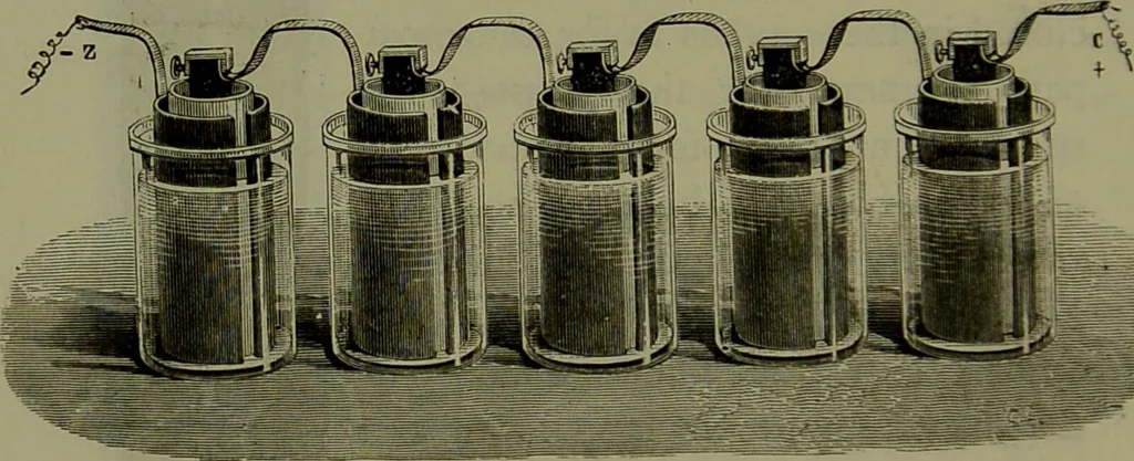 An illustration from Spectrum analysis in its application to terrestrial substances, and the physical constitution of the heavenly bodies / familiarly explained by H. Schellen ; translated from the second enlarged and revised German edition by Jane and Caroline Lassell ; edited with notes by William Huggins ; with numerous woodcuts and coloured plates, and Ångström's and Kirchhoff's maps., 1872, leaf 68