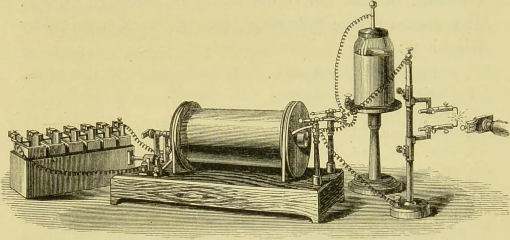 An illustration from Spectrum analysis : six lectures, delivered in 1868, before the Society of Apothecaries of London / by Henry E. Roscoe ; with appendices, coloured plates, and illustrations., 1869, leaf 165