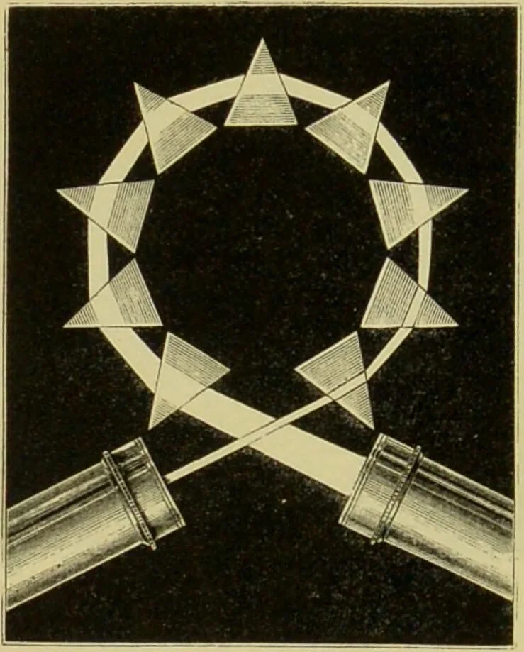An illustration from Spectrum analysis : six lectures, delivered in 1868, before the Society of Apothecaries of London / by Henry E. Roscoe ; with appendices, coloured plates, and illustrations., 1869, leaf 223