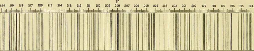 An illustration from Spectrum analysis : six lectures, delivered in 1868, before the Society of Apothecaries of London / by Henry E. Roscoe ; with appendices, coloured plates, and illustrations., 1869, leaf 226