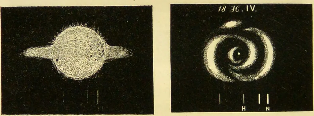 An illustration from Spectrum analysis : six lectures, delivered in 1868, before the Society of Apothecaries of London / by Henry E. Roscoe ; with appendices, coloured plates, and illustrations., 1869, leaf 288