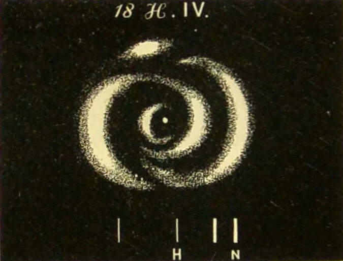 An illustration from Spectrum analysis : six lectures, delivered in 1868, before the Society of Apothecaries of London / by Henry E. Roscoe ; with appendices, coloured plates, and illustrations., 1869, leaf 288