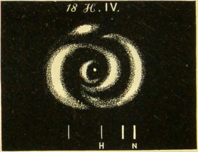 An illustration from Spectrum analysis : six lectures, delivered in 1868, before the Society of Apothecaries of London / by Henry E. Roscoe ; with appendices, coloured plates, and illustrations., 1869, leaf 288
