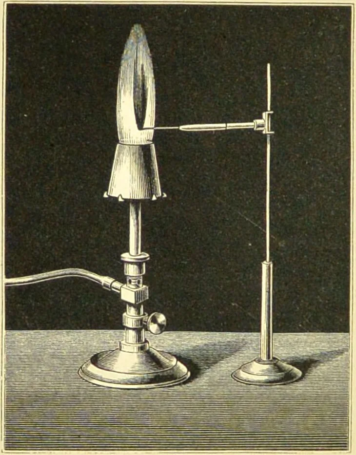 An illustration from Spectrum analysis : six lectures, delivered in 1868, before the Society of Apothecaries of London / by Henry E. Roscoe ; with appendices, coloured plates, and illustrations., 1869, leaf 74