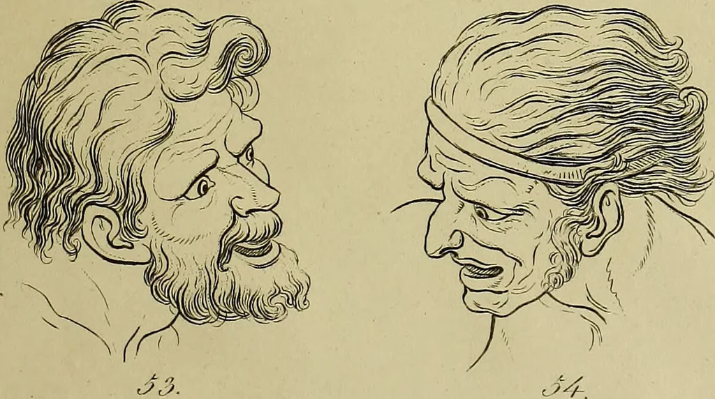 An illustration from La physiognomonie, ou l'art de connaître les hommes d'après les traits de leur physionomie, leurs rupports avec les divers animaux, leur penchans. ... / Lavater., 1841, leaf 335