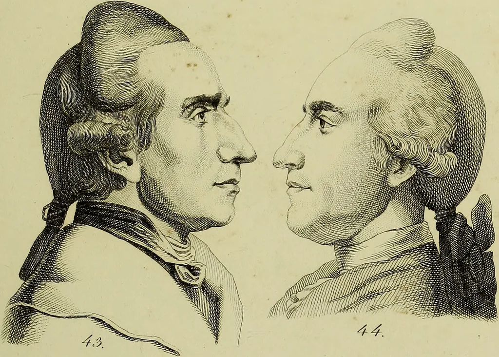 An illustration from La physiognomonie, ou l'art de connaître les hommes d'après les traits de leur physionomie, leurs rupports avec les divers animaux, leur penchans. ... / Lavater., 1841, leaf 455