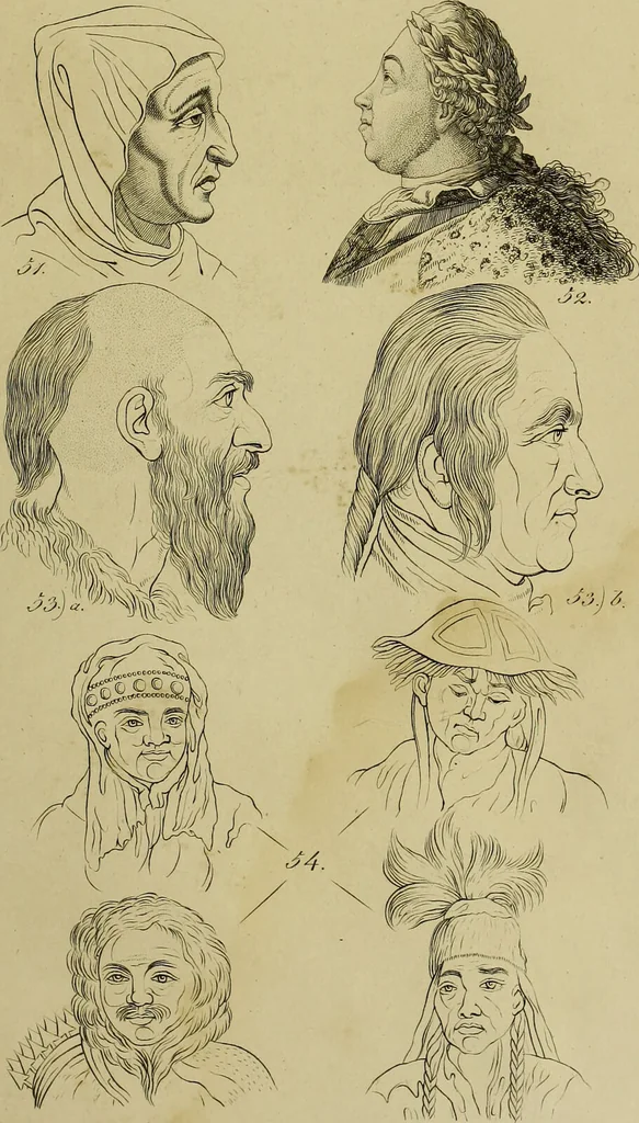 An illustration from La physiognomonie, ou l'art de connaître les hommes d'après les traits de leur physionomie, leurs rupports avec les divers animaux, leur penchans. ... / Lavater., 1841, leaf 459