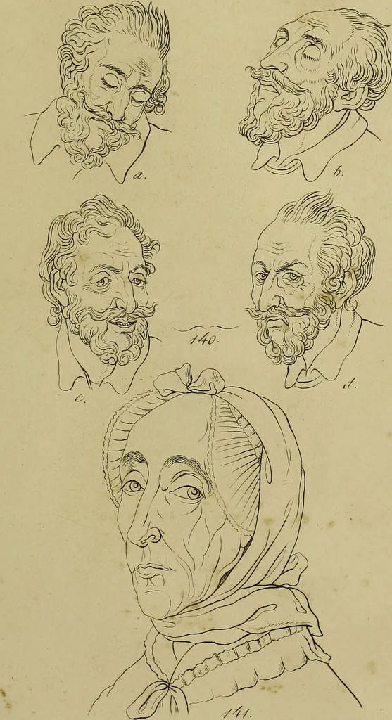 An illustration from La physiognomonie, ou l'art de connaître les hommes d'après les traits de leur physionomie, leurs rupports avec les divers animaux, leur penchans. ... / Lavater., 1841, leaf 515