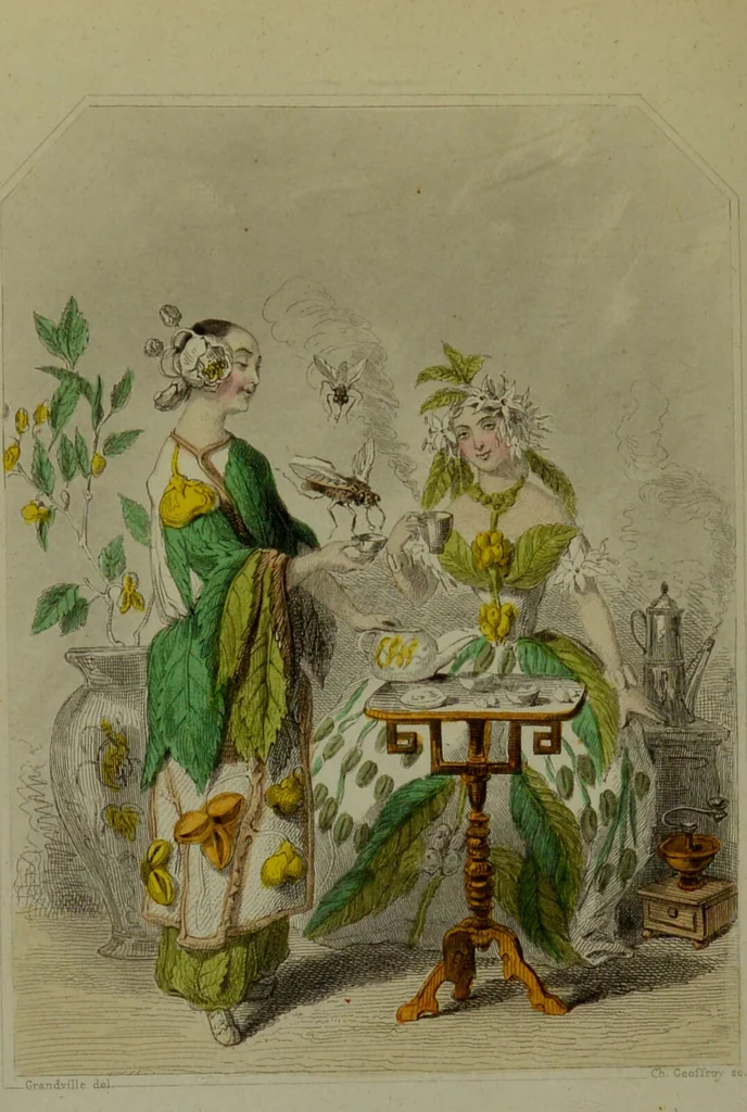 An illustration from Les fleurs animées / par J.J. Grandville ; introductions par Alph. Karr ; texte par Taxile Delord., 1847, leaf 160
