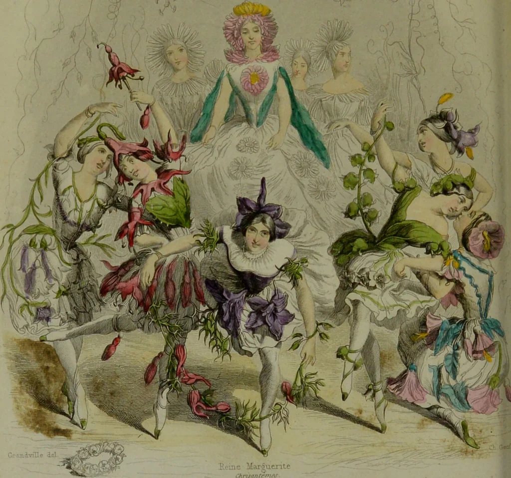 An illustration from Les fleurs animées / par J.J. Grandville ; introductions par Alph. Karr ; texte par Taxile Delord., 1847, leaf 180