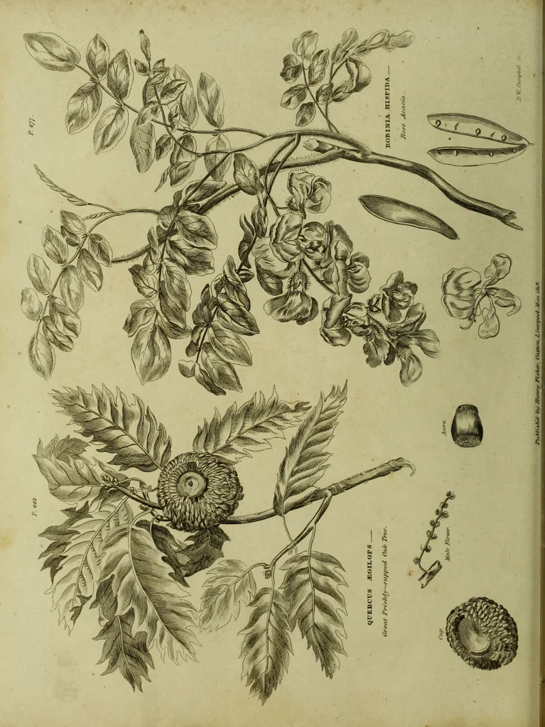 An illustration from The universal herbal; or, botanical, medical, and agricultural dictionary / [Thomas Green]., 1828, leaf 180
