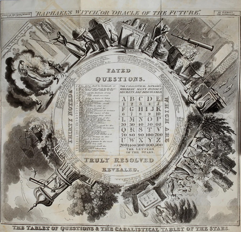An illustration from Raphael's witch!!! or the oracle of the future / by the author of the Prophetic Messenger, with ten coloured designs on copper by R. Cruikshank and the author, and a piece of music by Blewitt., 1831, leaf 55