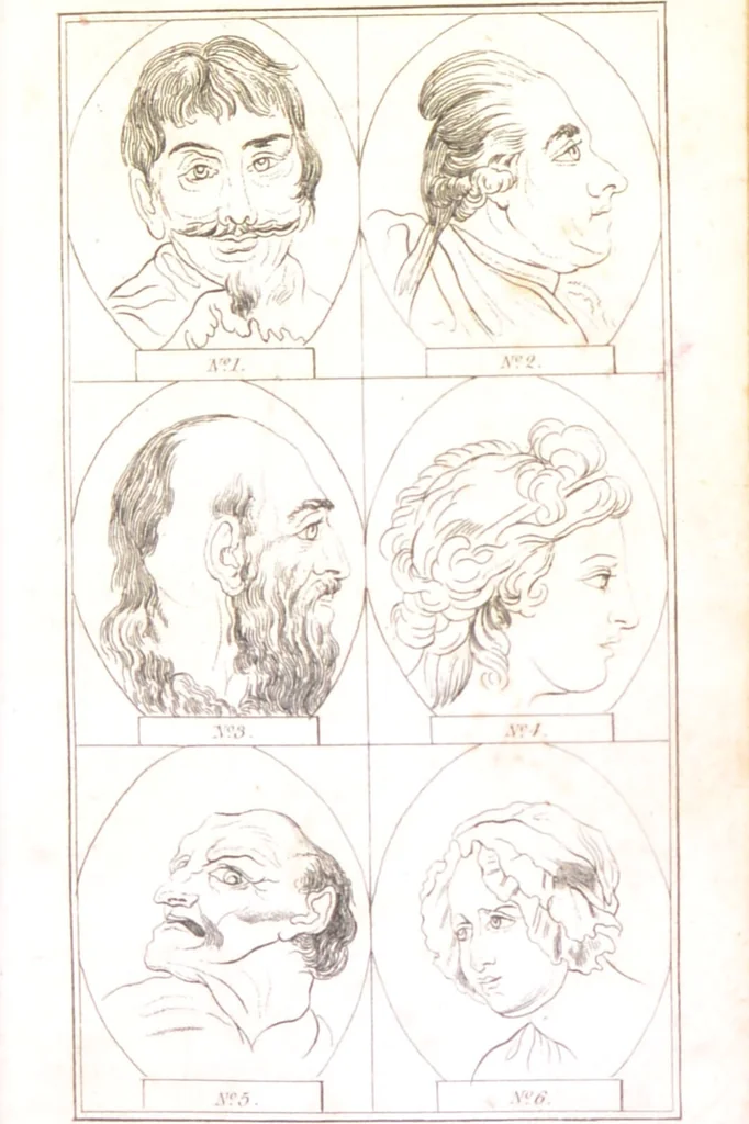 An illustration from Essays on physiognomy. ... for the promotion and the love of mankind / written in the German language by John Caspar Lavater ; tr. by Thomas Holcroft., 1806, leaf 203