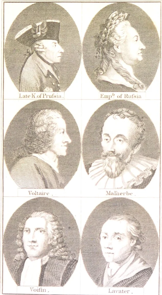 An illustration from Essays on physiognomy. ... for the promotion and the love of mankind / written in the German language by John Caspar Lavater ; tr. by Thomas Holcroft., 1806, leaf 287