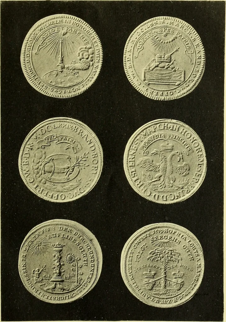 An illustration from Die Adelsdocumente österreichischer Alchemisten und die Abbildung einiger Medaillen alchemistischen Ursprunges / von Alexander Bauer., 1893, leaf 81