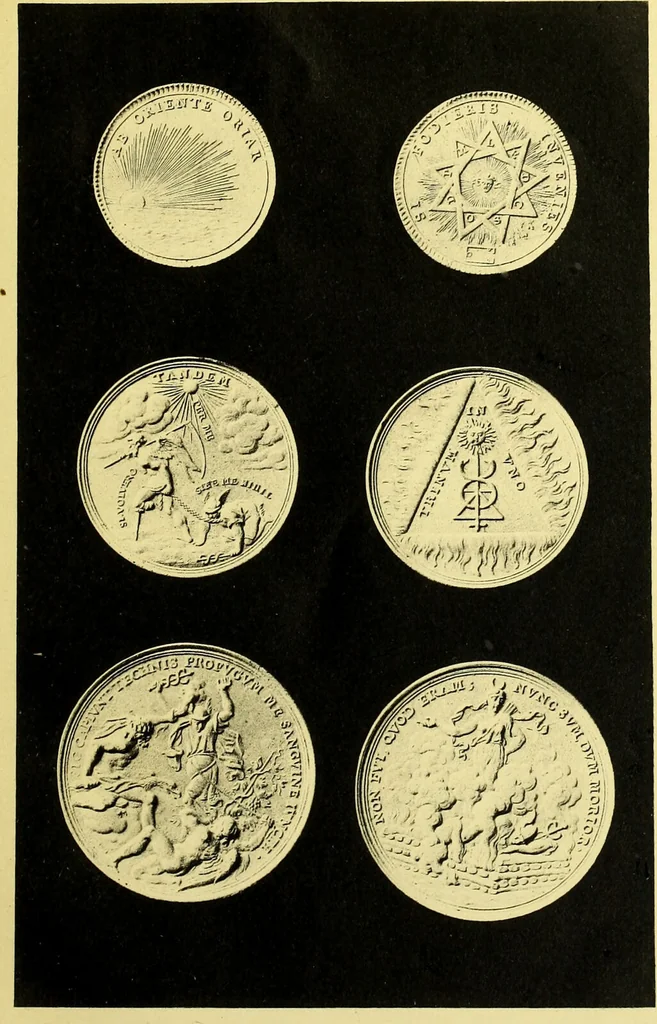 An illustration from Die Adelsdocumente österreichischer Alchemisten und die Abbildung einiger Medaillen alchemistischen Ursprunges / von Alexander Bauer., 1893, leaf 85