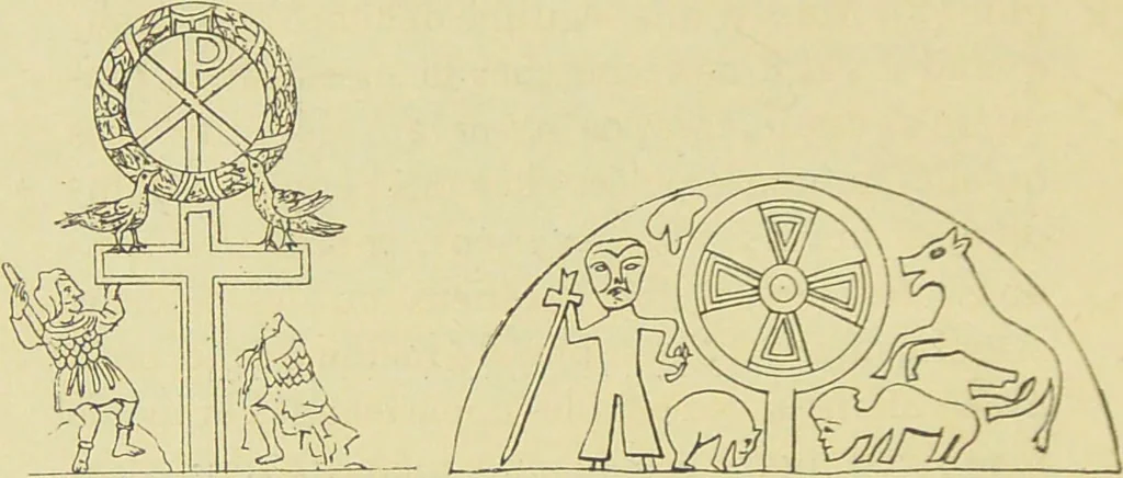 An illustration from La migration des symboles / [Eugène Félicien Albert Goblet d'Alviella]., 1891, leaf 182
