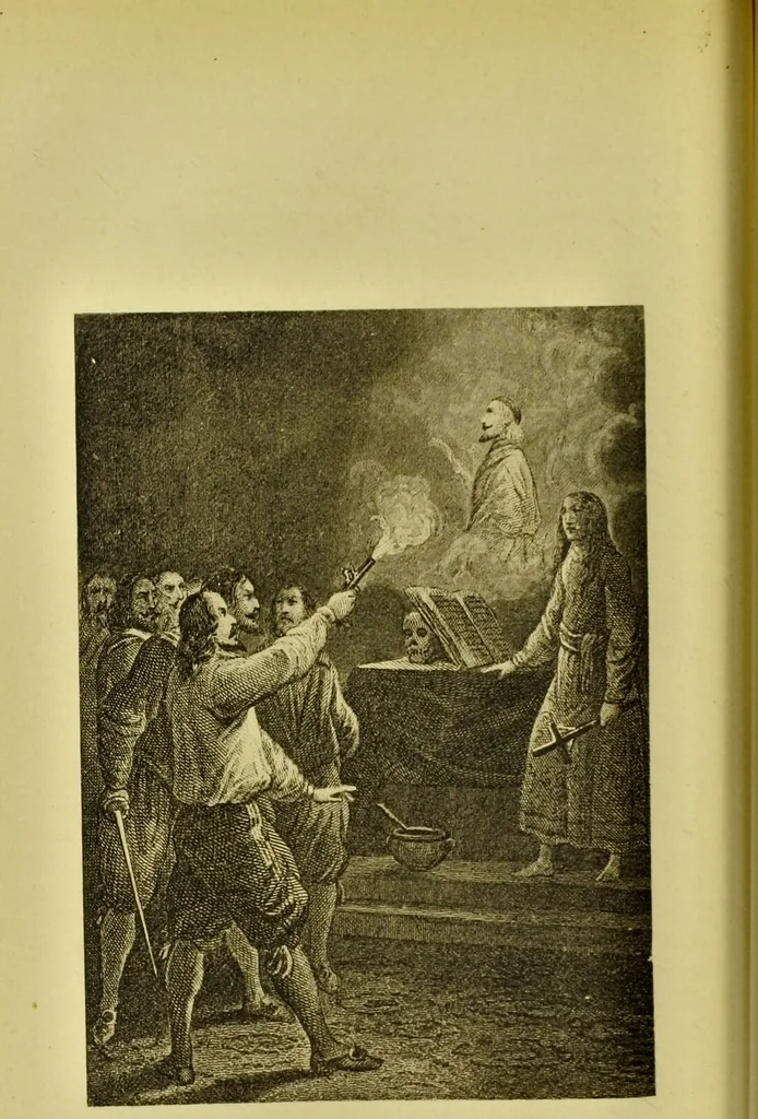 An illustration from La magie et l'hypnose : recueil de faits et d'expériences justifiant et prouvant les enseignements de l'occultisme / par Papus ; avec dessins de Ange Bossard, L. Bouchet, L. de Waldner et L. Delfosse., 1897, leaf 112