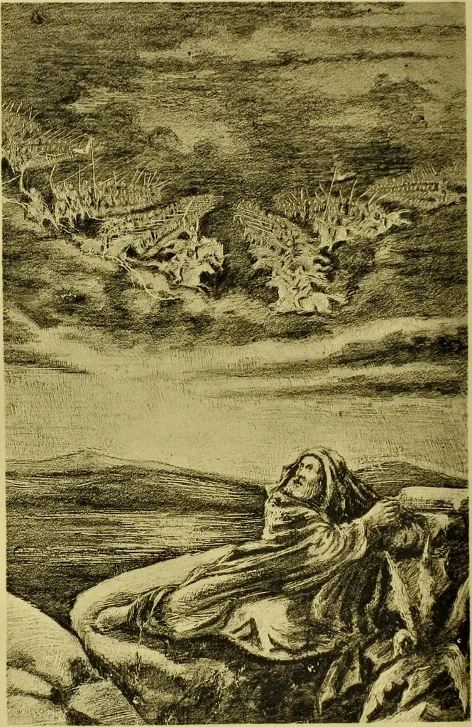 An illustration from La magie et l'hypnose : recueil de faits et d'expériences justifiant et prouvant les enseignements de l'occultisme / par Papus ; avec dessins de Ange Bossard, L. Bouchet, L. de Waldner et L. Delfosse., 1897, leaf 260
