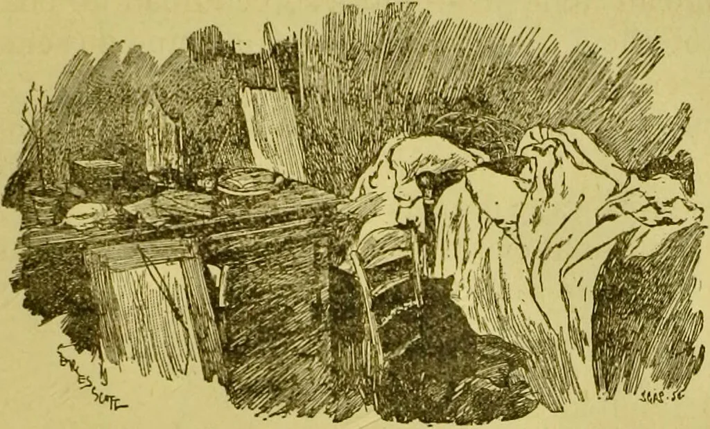 An illustration from La magie et l'hypnose : recueil de faits et d'expériences justifiant et prouvant les enseignements de l'occultisme / par Papus ; avec dessins de Ange Bossard, L. Bouchet, L. de Waldner et L. Delfosse., 1897, leaf 289