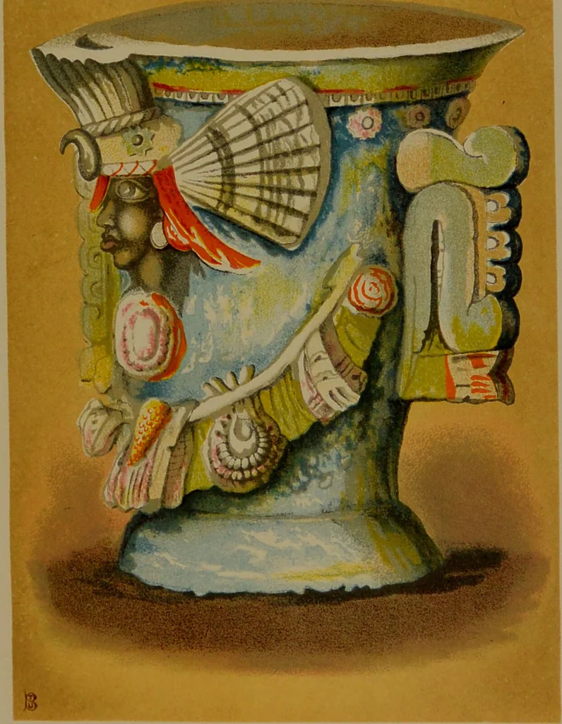 An illustration from Mexico to-day : a country with a great future, and a glance at the prehistoric remains and antiquities of the Montezumas / by Thomas Unett Brocklehurst ; with coloured plates and illustrations from sketches by the author., 1883, leaf 373