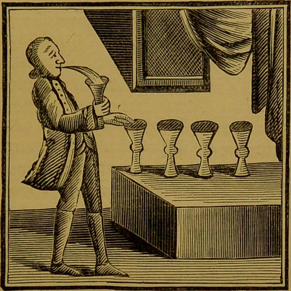 An illustration from Hocus pocus, or, The whole art of legerdemain in perfection : by which the meanest capacity may perform the whole art without a teacher together with the use of all the instruments belonging thereto to which is now added, abundance of new and rare inventions, the like never before in print, but much desired by many / written by Henry Dean., 1886, leaf 91