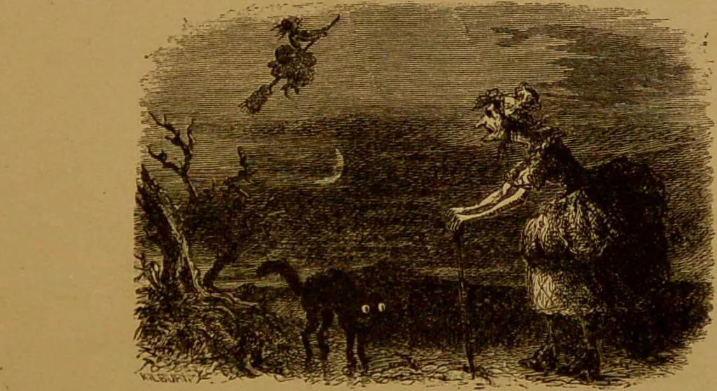 An illustration from Salem witchcaft : comprising More wonders of the invisible world, collected by Robert Calef, and Wonders of the invisible world, by Cotton Mather together with notes and explanations / by Samuel P. Fowler., 1865, leaf 9