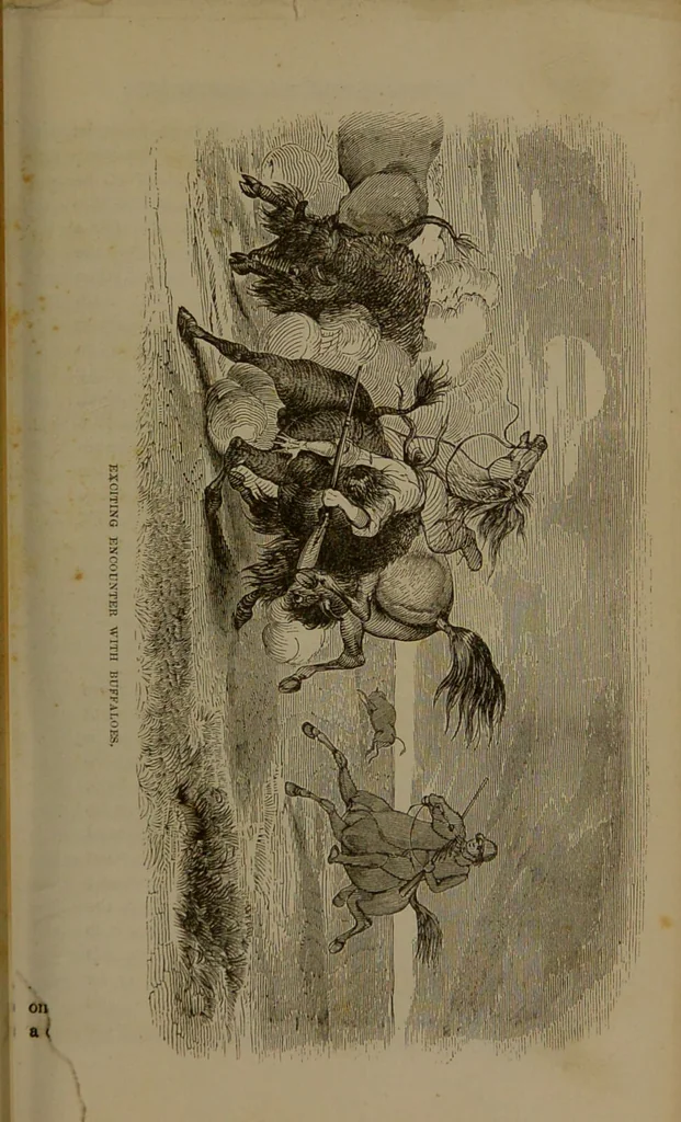 An illustration from The life of Col. John Charles Fremont, and his narrative of explorations and adventures, in Kansas, Nebraska, Oregon and California / the memoir by Samuel M. Smucker., 1856, leaf 109