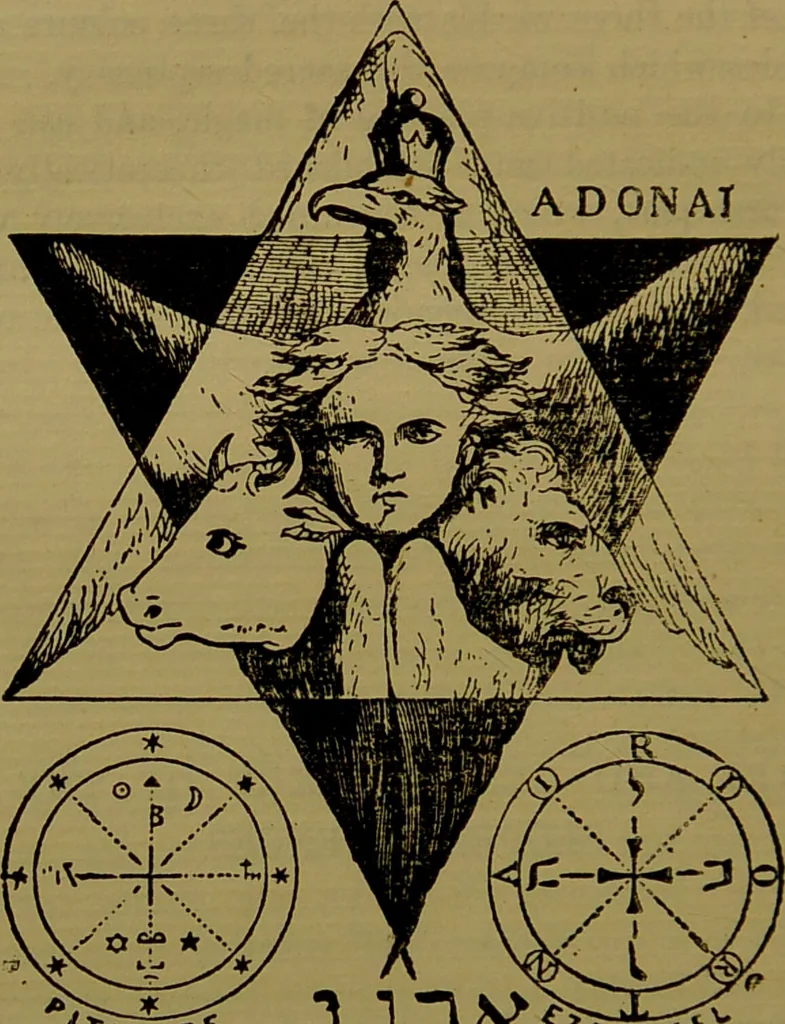 An illustration from Transcendental magic : its doctrine and ritual / by Eliphas Lévi [pseud.] ; a complete translation of "Dogme et rituel de la haute magie" with a biographical preface by Arthur Edward Waite., 1896, leaf 198